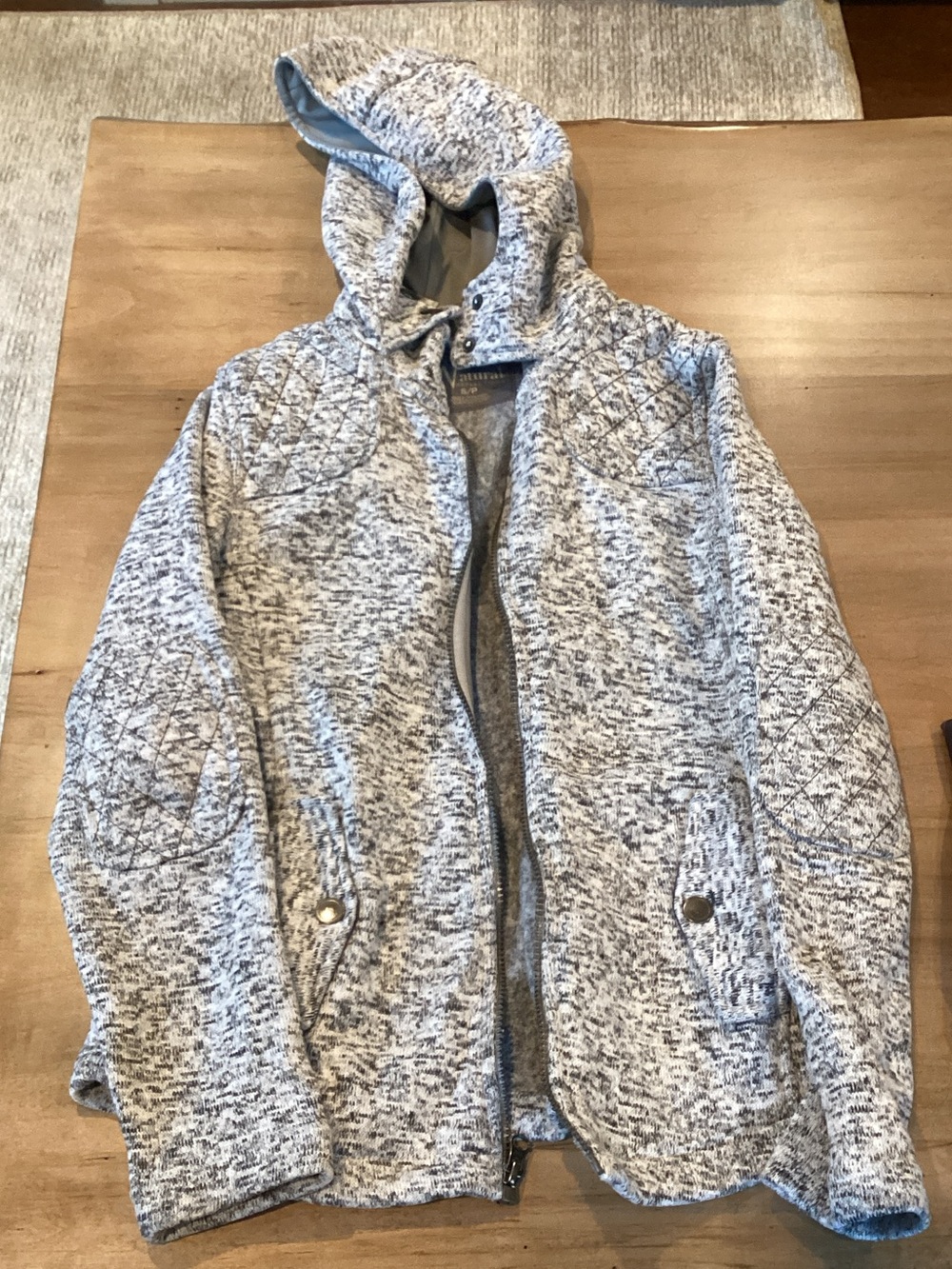 Natural Reflections Heather Gray Knit Hooded Jacket
